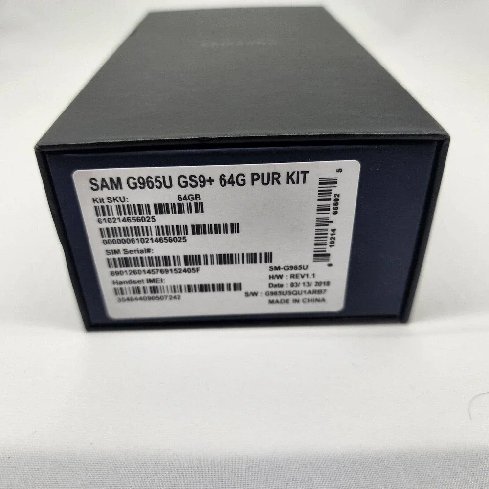 Samsung Galaxy S9+ 64GB T-Mobile SM-G965U EMPTY BOX *UPPER COVER TORN*